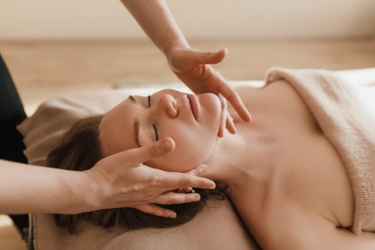 Oil face massage